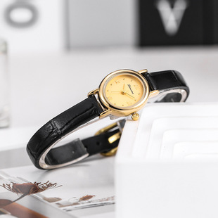 Timina Roman Numerals Women's Quartz Watch Niche Retro Small and Slim High-end Leather Belt Elegant Women's Watch
