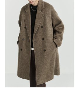 presale Camel Velvet Design Sense Double-sided Wool Woolen Coat Men's Mid-length 24 Winter New Korean Style Thickened Woolen Coat