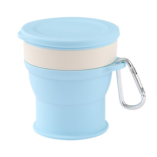 Silicone Portable Folding Water Cup Telescopic Compression Travel High Temperature Resistant Outdoor Hanging Buckle Cup Tie Cup Coffee Cup