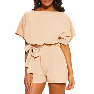 Europe and the United States cross-border in stock a generation of Amazon AliExpress summer short sleeve jumpsuit short sleeve jumpsuit