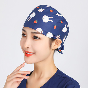 Surgical Cap Pure Cotton Printed Cartoon Nurse Doctor Baotou Lace Thin Oral Dentistry Chemotherapy Work Cap