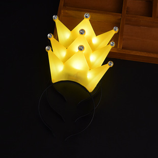 Yellow five-pointed star hairband support stick star headband luminous headdress glow stick concert props children's performance