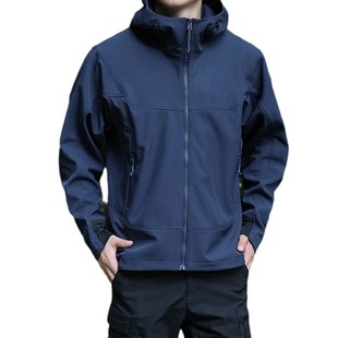 Soft Shell Jacket fleece-lined Autumn and Winter Outdoor Windproof Waterproof Hooded Men's Work Jacket Sports Jacket