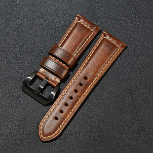 High-end Italian retro oil wax watch strap genuine leather men's Peina fat sea watch strap rough 20/22/24/26m