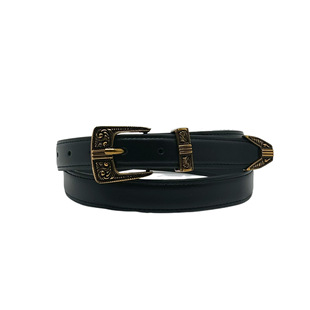European and American Style Korean Style Vintage Carved Metal Double Buckle Genuine Leather Versatile Lostband Waist Belt Belt for Women