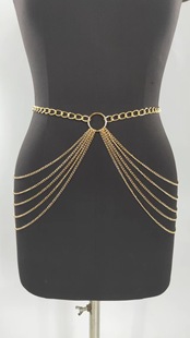 MW3050 European and American waist chain simple ring connected with multiple wave tassel side pendulum chain waist chain waist decoration