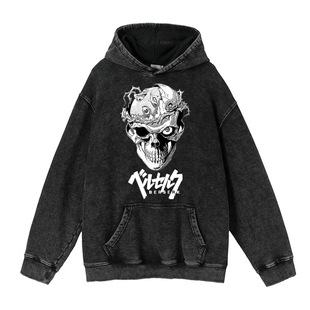 Cross-Border New Japanese Comic Berserk Sword Style Legendary Print Dark Loose Casual Hoodie Hooded Sweatshirt for Men