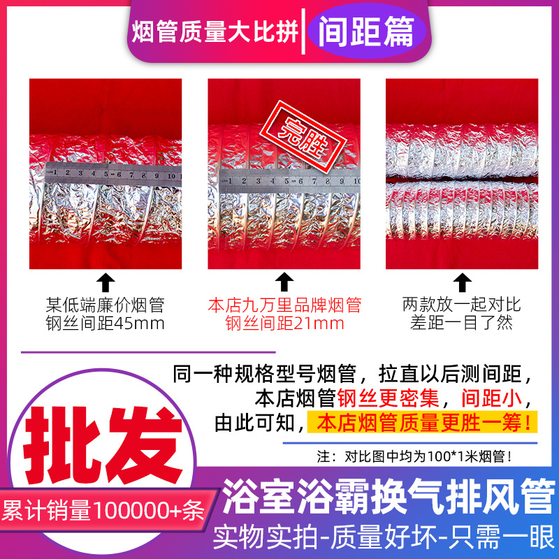온수기 환기 파이프 레인지 후드 알루미늄 호일 텔레스코픽 배기관 연장 강선 알루미늄 호일 환기 팬 배기관 도매