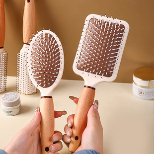 South Korea Ins Style Simple Air Bag Comb Wooden Handle Anti-static Curly Hair Massage Comb High-value Cross-border Comb