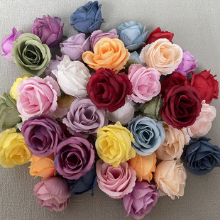 5cm simulation rose flower head wedding flower wall arch decoration fake flower head cross-border Amazon fake rose single flower