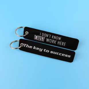 Minimalist Quotations Weaving Mark Keychain Lanyard Student Campus Access Control Office Certificate Hanging Decoration Fabric Keychain Accessories