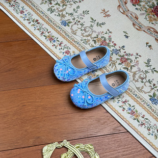 2025 Spring and Autumn New Girls' Sequin Shoes Korean Style Soft-soled Leather Shoes Little Girl Baby Bow Princess Shoes
