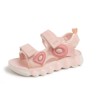 Children's Sandals Girls Princess Shoes 2025 Summer New Beach Shoes Boys Students All-match Velcro Shoes