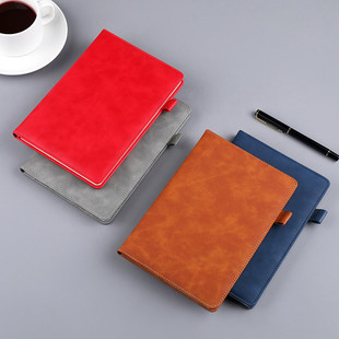 A5 Simple Business Notebook PU Soft Leather Meeting Record Book Work Notepad Office B5 Retro Printable LOGO