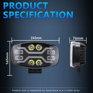 Cross-border 10-inch square headlight truck LED headlight truck light high-power searchlight modified car light roof light