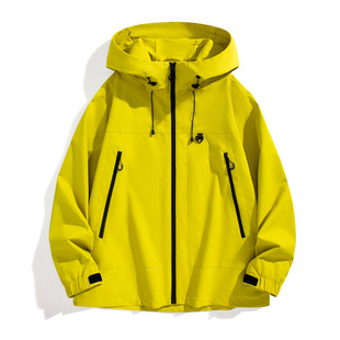Mountain Outdoor Windproof and Waterproof Functional Charge Jacket Jacket for Men and Women Trendy Brand Rosefinch Red Loose Tooling Hooded Couple