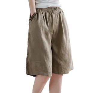 Cotton Linen Shorts Women's Summer New Women's Five-point Pants Loose High Waist Slimming Women's Pants Loose Casual Pants