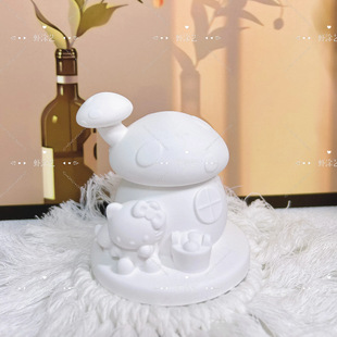 Cute Internet Celebrity Small Palopy Aromatherapy Storage Cabinet Desktop Ornaments Aromatherapy Plaster Doll White Embryo Painted Handmade Di