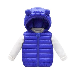 Children's down Cotton Vest 2025 Autumn and Winter Hooded Vest for Boys and Girls Thickeneded and Warm Outer Vest for Small and Medium-Sized Kidsren