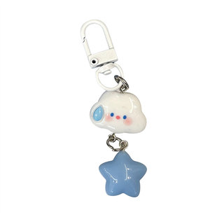 New fun funny speechless cloud expression keychain ins wind sweet girl schoolbag pendant jewelry wholesale