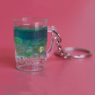 Clearance brand new Mini beverage cup keychain fruit color small gift simulation lemon Cup key chain pendant