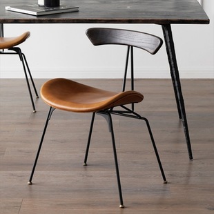 Nordic French style iron dining chair mid-ancient small apartment home designer industrial style negotiation casual retro chair