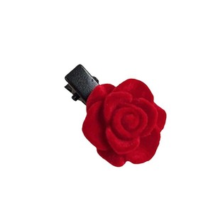 Dew Rose Red Rose Flower Hairpin Side Bangs Shattered Hairpin Engagement Dress Women's Headdress Duckbill Clip