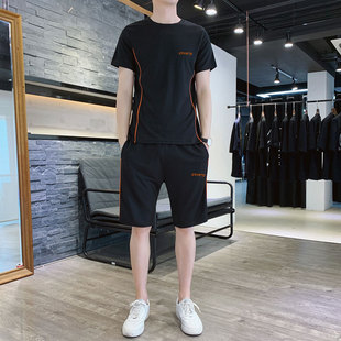 Sports Suit Men's Summer Fitness Short-sleeved T-shirt Men's Thin Clothes Running Loose Casual Sportswear Shorts