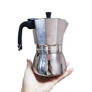 Factory processing stainless steel high-end coffee pot professional Moka pot available electric stove wholesale 150ML300ML