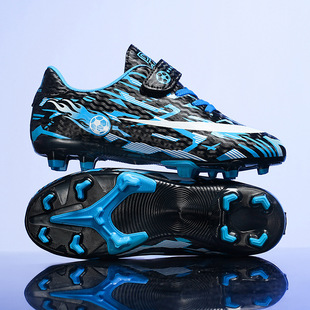 Cross-border distribution 2024 new girls boys football shoes long broken nails student Velcro spin training sneakers