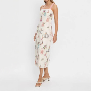Foreign Trade Independent Station European and American 2025 New Summer Casual Printed Strapless Strap Backless Strap dress Women