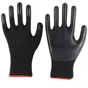 Postage N618 Nylon Nitrile Dipper Anti-oil Wear-resistant Anti-skid Ding Qing Gloves Work Site Work Labor Protection Gloves