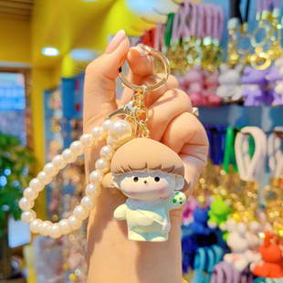 Cartoon rabbit sugar resin key chain pendant pearl beaded bracelet bag key chain car key chain wholesale