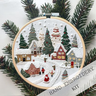 Трансграничная новая вышивка Christmas Embroidery KIT Рождественский комплект вышивки ручной работы DIY материал