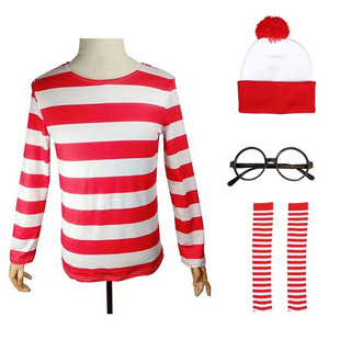 Умный Уорри Where's Wally британский аниме персонаж косплей костюм Хэллоуин