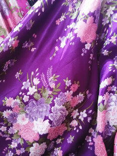 in stock Floral Printed Satin Fabric Silk Cheongsam Costume Lining Fabric Headwear Ribbon Fabric