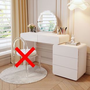 Piano Paint Solid Wood Dressing Table Cream Style Bedroom Simple Storage Cabinet Corner Bucket Cabinet Telescopic Integrated Makeup Table