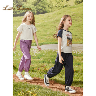 Girls' Summer Thin Pants, Big Kids Versatile Loose Jogger Casual Anti-Mosquito Pants, Children's Sweat-Wicking Quick-Dry Sports Pants