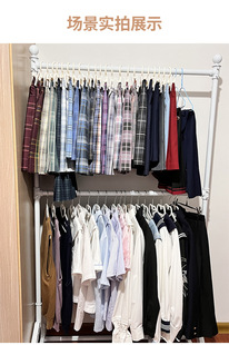 Clothing Store Display Rack Floor-to-Floor Children's Clothing Hanger Men's and Women's Clothing Store Shelf Liftable Double-Layer Wedding Dress Display Rack
