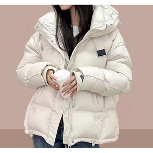 2025 new cotton-padded jacket women's winter short bread clothing fleece-lined padded cotton coat women's Ankola red