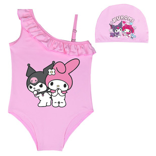 2024 Export Cross-border Hot-selling Girls' Swimsuit, Medium and Large Kidsren's Cartoon One-piece Swimsuit