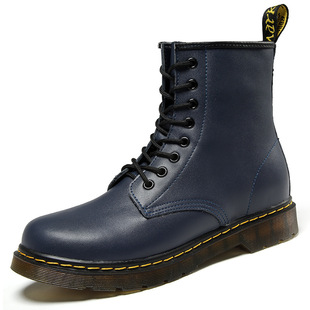 Martin Boots Men's Tooling Style Spring New Men's Martin Boots Couple's Two-layer Cowhide plus size European Station Men's Shoes