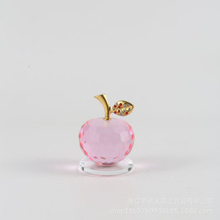 Factory Direct cross-border Crystal colorful Apple gift decoration for relatives and friends safe commemorative gifts