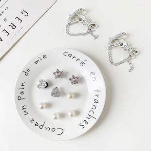 Hole Shoes Shoes Flower Rhinestone Diy Accessories silver Series Chain Metal Jewelry Detachable Pearl Decorative Shoe Buckle