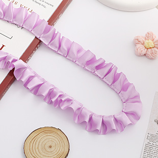 in stock 2.5cm white polyester with pleated lace handmade diy clothing agaric discount lace with accessories wholesale
