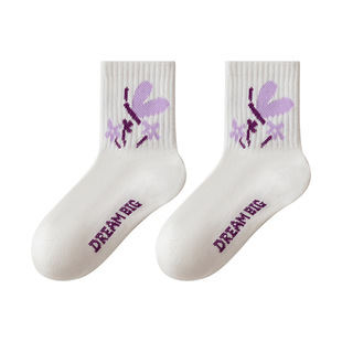Girls Socks Autumn and Winter New Mid-tube Socks Girls Teenagers and Students Deodorant Anti-pilling Breathable Mid-sized Socks