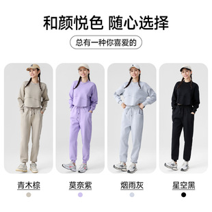 Sports suit women's casual sweater sweatpants Cotton Fashion fake two-piece loose fitness training running sportswear autumn and winter