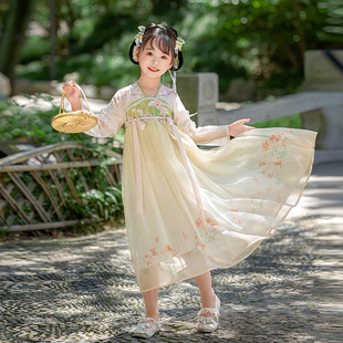 Девушка осенняя юбка с длинным рукавом Hanfu Children в китайском стиле этническое платье