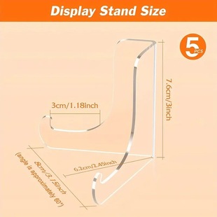 Cross-border 5 Acrylic Bookshelf Transparent 60-degree Angle Disc Display Rack Saucer Bracket Tea Cake Display Rack