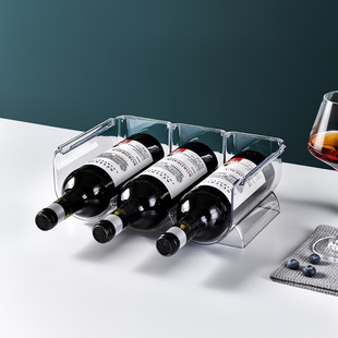 Cross-border Wine Storage Rack Household Beer Shelf Wine Storage Rack Transparent Stackable PET Food Material